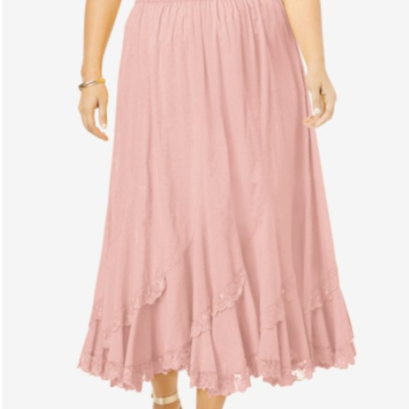 Crocheted sweater, tank, and skirt, soft blush, L - Picture 3 of 5